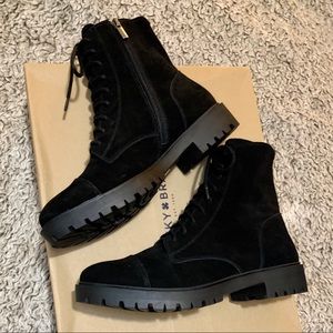 Lucky Brand Idara Black Combat Booties